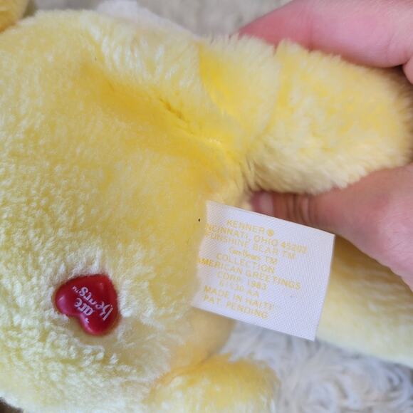 Vintage 80s Care Bears Plush Stuffed Animals Love A Lot & Sunshine LOT - Picture 8 of 9